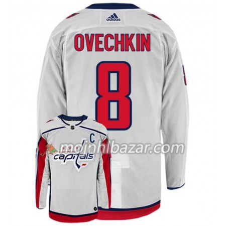 Dresovi Washington Capitals ALEX OVECHKIN 8 Adidas Bijela Authentic - Muške Dresovi Washington Capitals ALEX OVECHKIN 8 Adidas Bijela Authentic - Muške